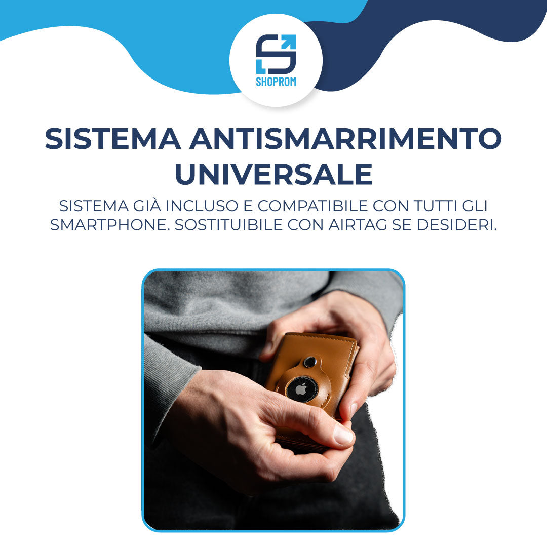 Secure Pocket – Portafoglio Slim con AirTag & Protezione RFID