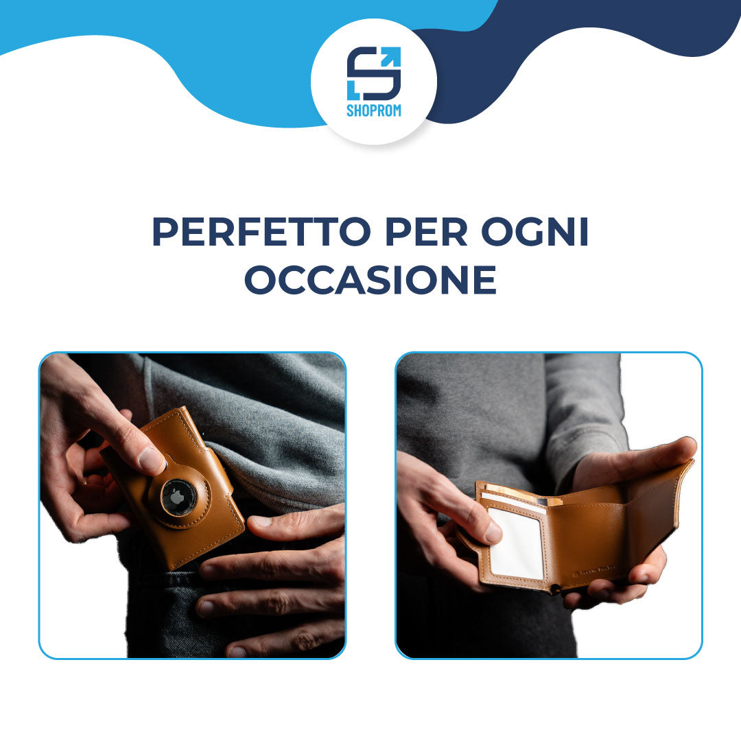 Secure Pocket – Portafoglio Slim con AirTag & Protezione RFID