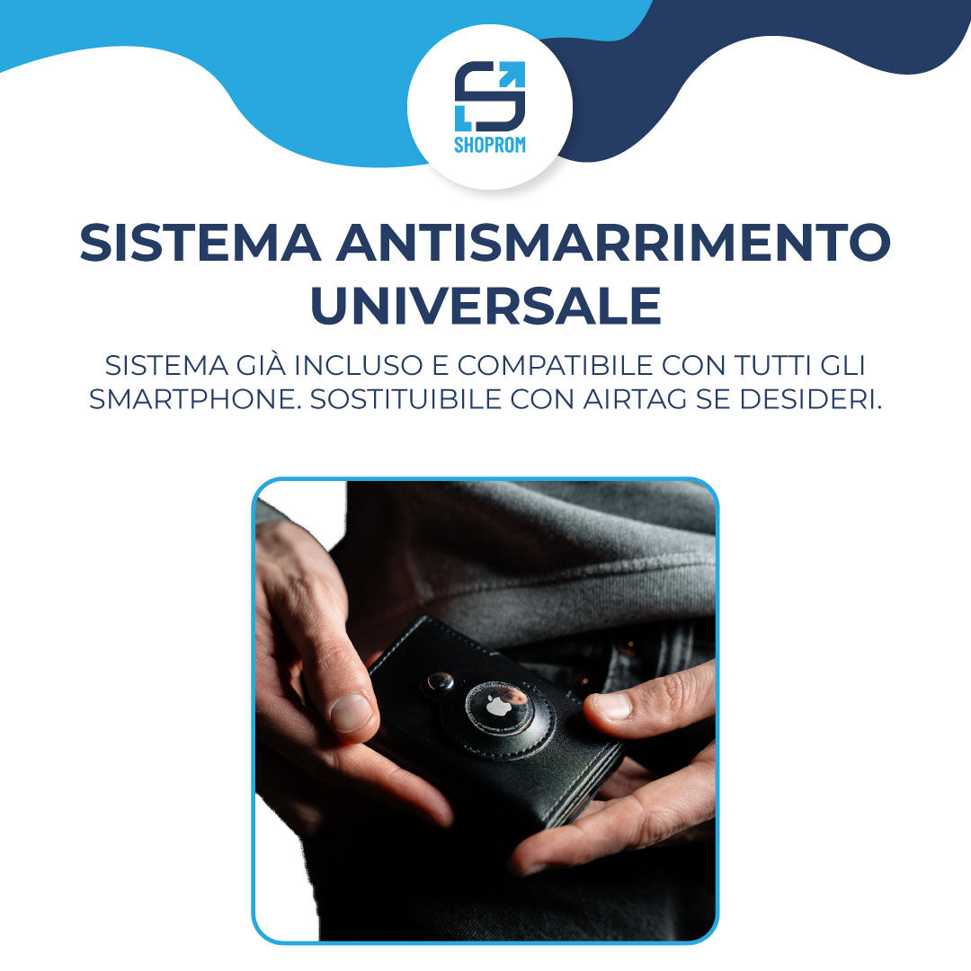 Secure Pocket – Portafoglio Slim con AirTag & Protezione RFID