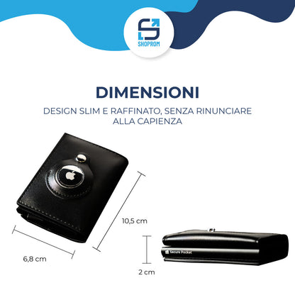 Secure Pocket – Portafoglio Slim con AirTag & Protezione RFID